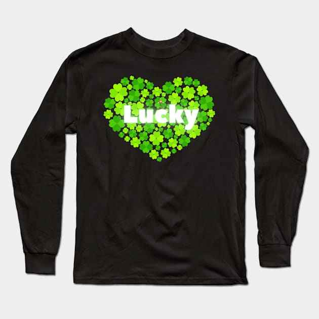 Luck of the Irish Lucky Shamrocks Long Sleeve T-Shirt by Guncleisms